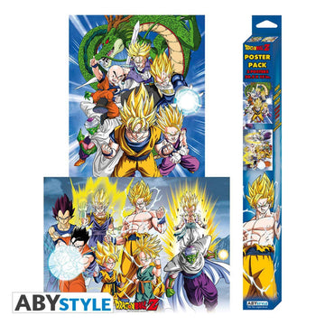 Dragon Ball Z Group Character Boxed Poster 2 Piece Set - BUCKET POPCORN